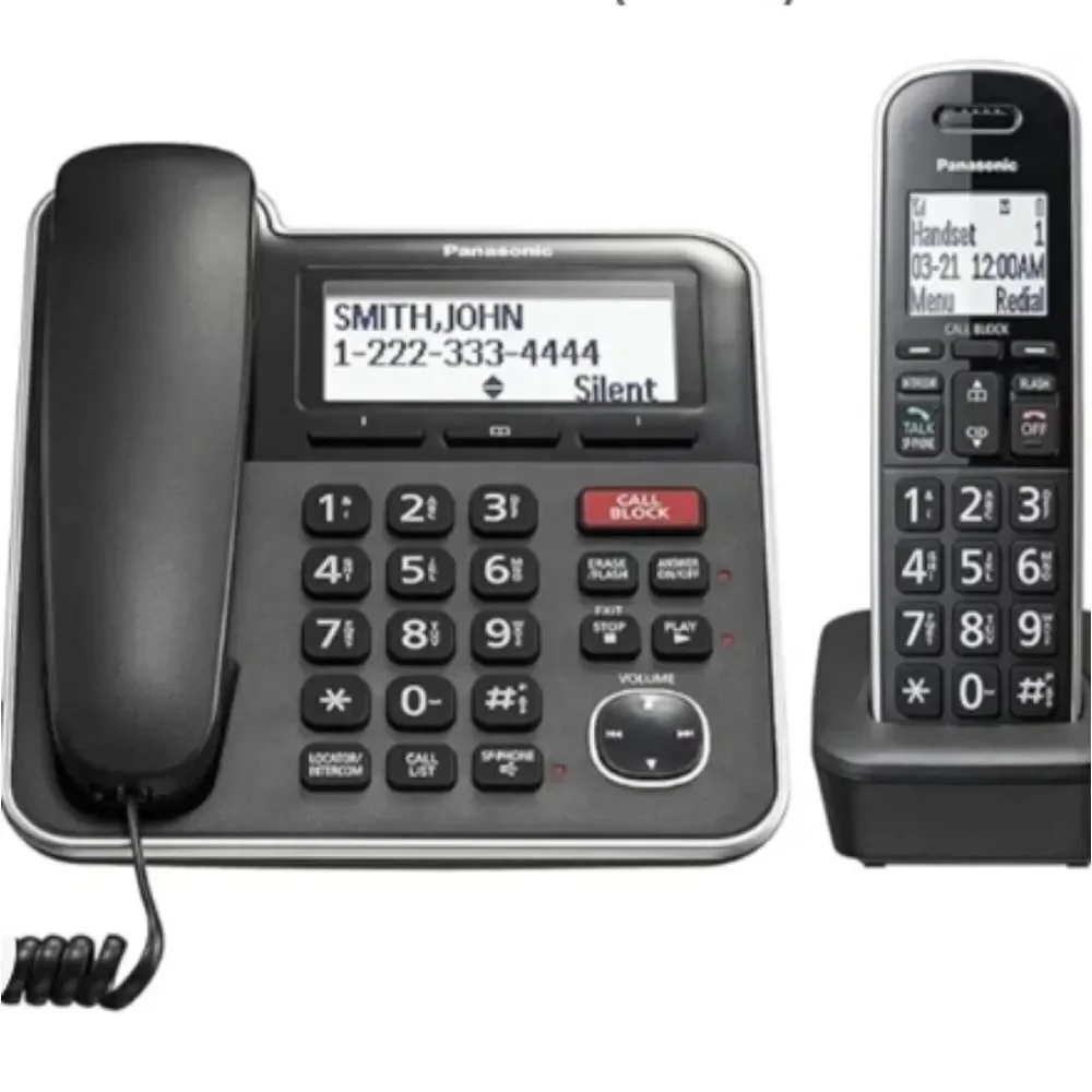Panasonic Expandable Corded/Cordless Phone System with Answering Machine, new